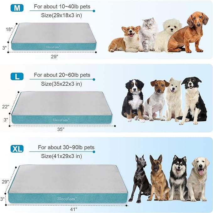 Orthopedic Dog Bed, Waterproof Dog Bed with Washable Removable Cover