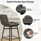 26 Inch Counter Height Bar Stools Set of 2, Double-Layer Upholstered Dinner Bar Stools