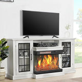 75" Fireplace TV Stand with 3-Sided Glass Electric Fireplace