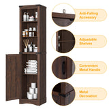 Farmhouse Storage Cabinet, 5-Shelf Tall Bathroom Cabinet