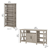 Key West Tall TV Stand with Set of 2 Bookcases, Farmhouse Entertainment Center