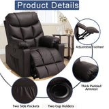 Power Lift Recliner Chairs for Elderly with Massage & Heating, PU Leather Sleeper