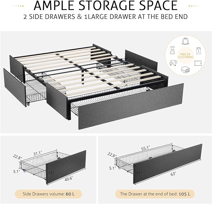 Junior Loft Bed Twin Size, Heavy Duty Twin Bed Frame with Full-Length Guardrail