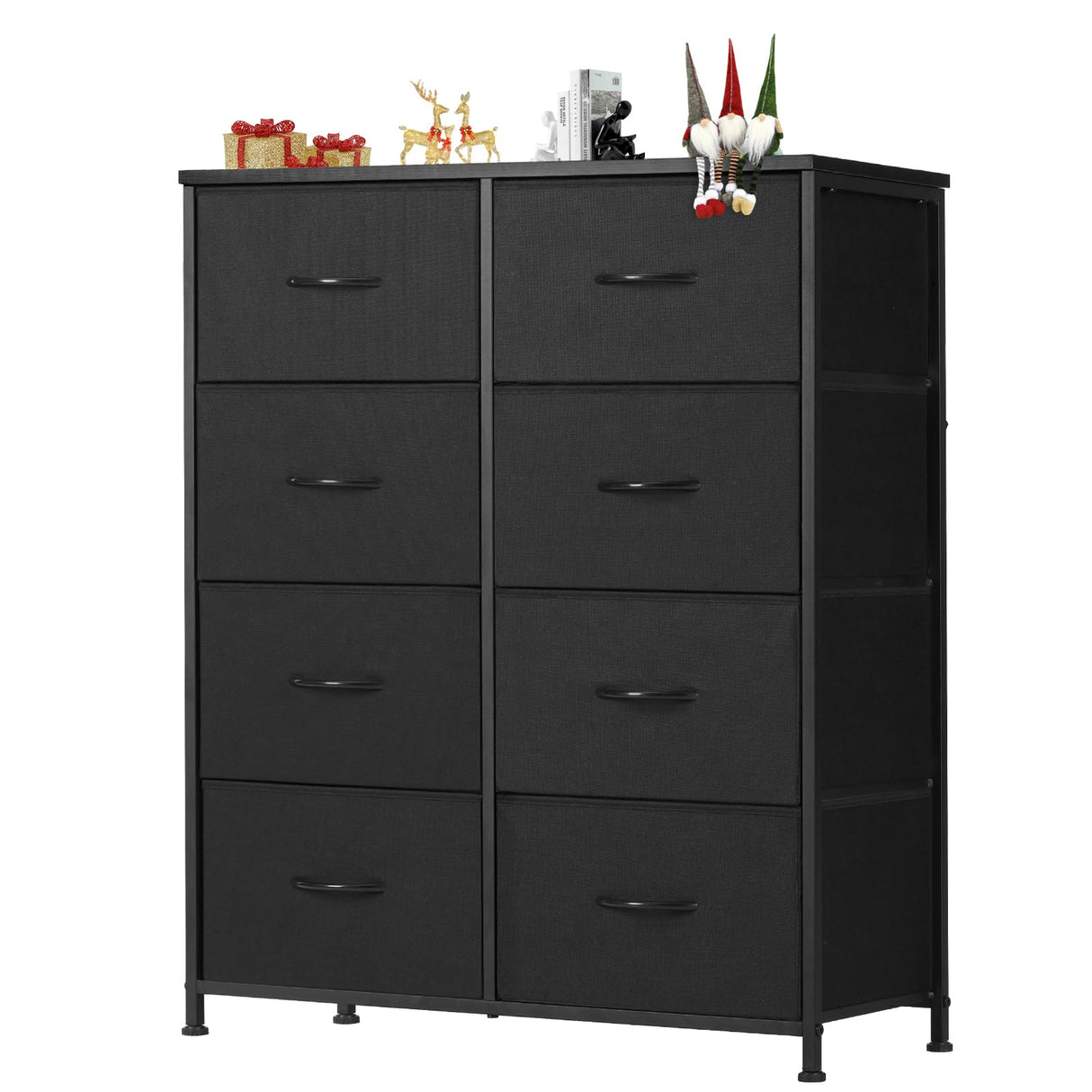 DUMOS Dresser for Bedroom with 8 Drawers, Clothes Drawer Fabric Closet Organizer, Cloth Dresser with Metal Frame and Wood Tabletop Chest Storage Tower for Kids Room, Nursery, Living Room, Entryway