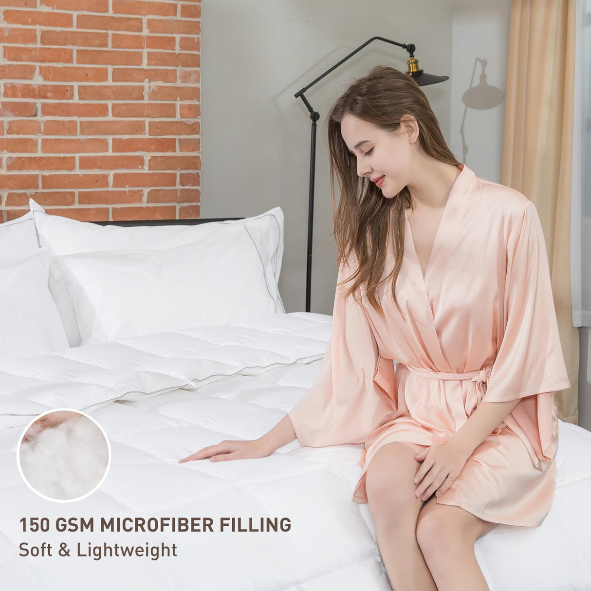 sunflower 100% Cotton Shell King Summer Duvet Insert, White Down Alternative Cotton Comforter, All Season Lightweight 8 Corner Tabs & Soft & Breathable & Noiseless, Thin Version