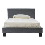 Furniture of America Ramone Faux Leather King Platform Bed in Gray