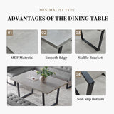 Rectangular Kitchen Dining Table, Space-saving Rectangular Design, Thickened MDF