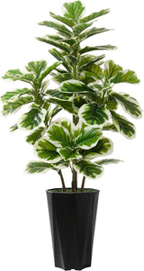 Artificial Fiddle Leaf Fig Plant Indoor 5FT Faux Rubber Tree with