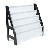 Kids Ladder Frame Bookshelf, 4 Tier Book Organizer, Espresso/White