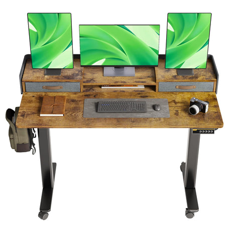 Standing Desk with Drawers, Stand Up Electric Standing Desk Adjustable