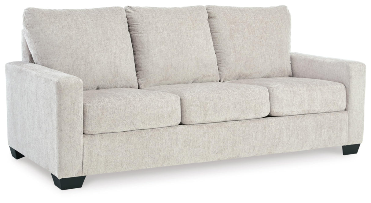 Rannis Coastal 2-in-1 Sofa Sleeper with Folding Gel Memory Foam Mattress, Queen, White