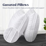 Goose Feathers and Down Pillows with Gusseted 2 Outer Protectors