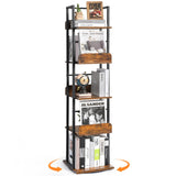 Bookshelves 5-Tier, Rotating Bookshelf Tower for Corner,