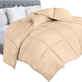 Comforter Duvet Insert, Quilted Comforter with Corner Tabs, Box Stitched Down Alternative Comforter Queen (White)