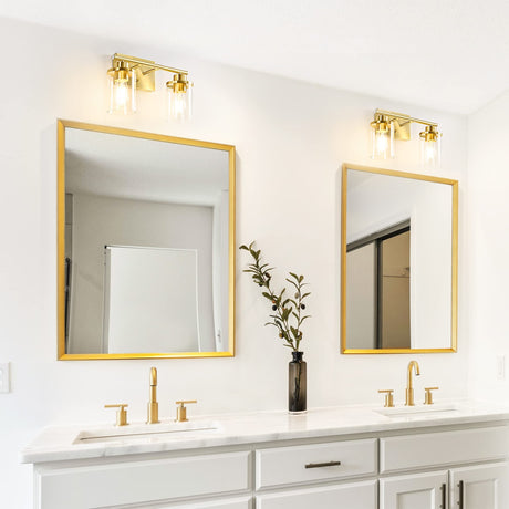 Bathroom Light Fixtures, 2-Light Gold Bathroom Vanity Light, Modern Wall Sconces