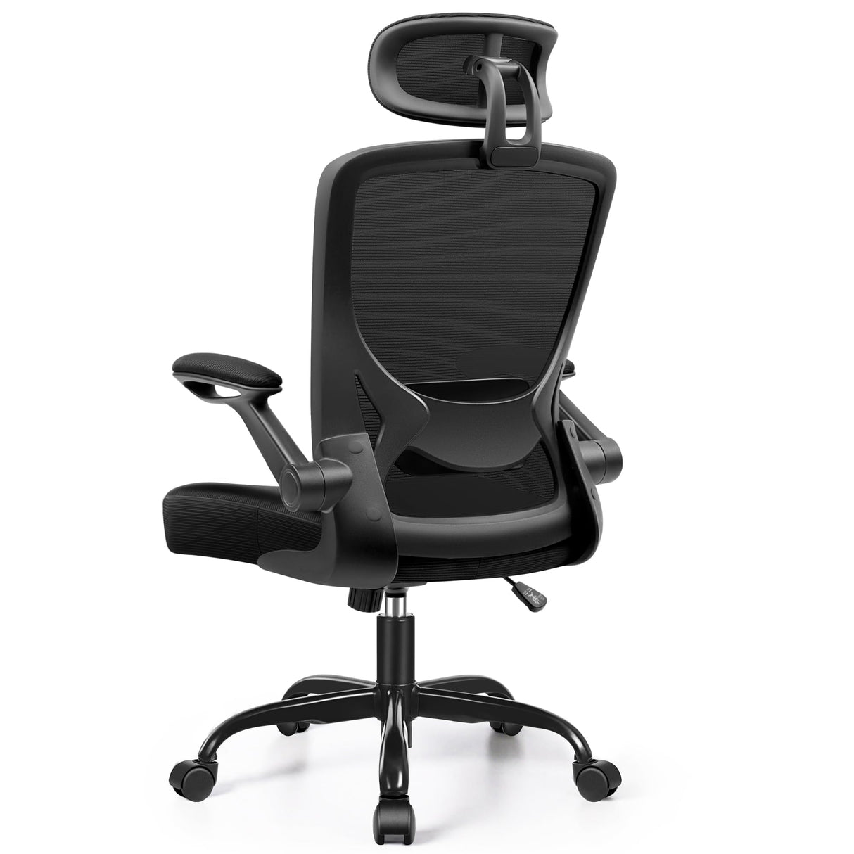 Ergonomic Office Chair, Breathable Mesh Desk Chair with Headrest and Flip-up Arms for Office,Gaming,Computer Lumbar Support Swivel Task Chair, Adjustable Height,Black