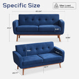 62'' Loveseat Sofa, Mid Century Modern Love Seat Couches for Living Room