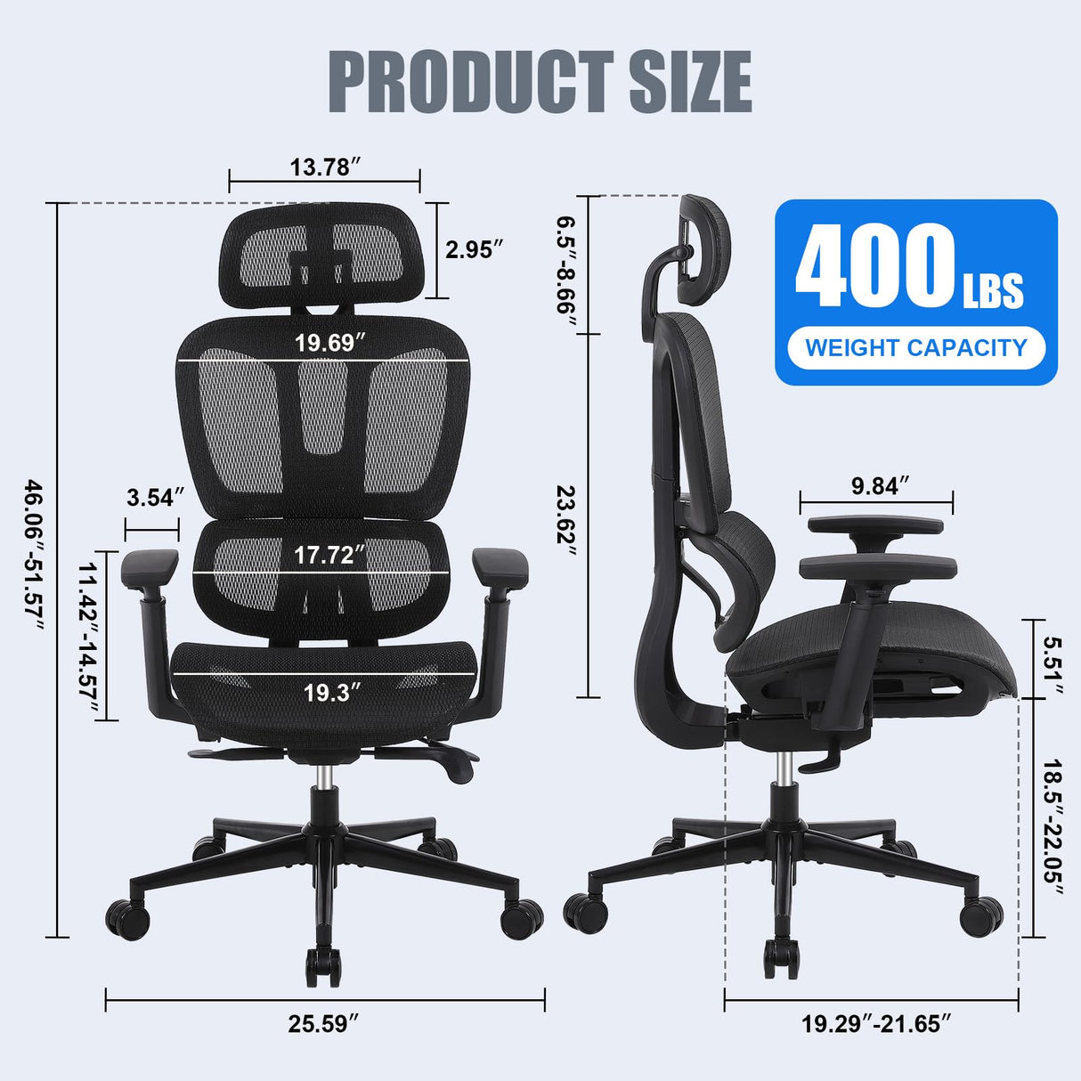 Ergonomic Office Chair with Lumbar Support, High Back Home Office Chairs