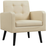 Mid-Century Accent Chairs, PU Leather Modern Upholstered Living Room Chair