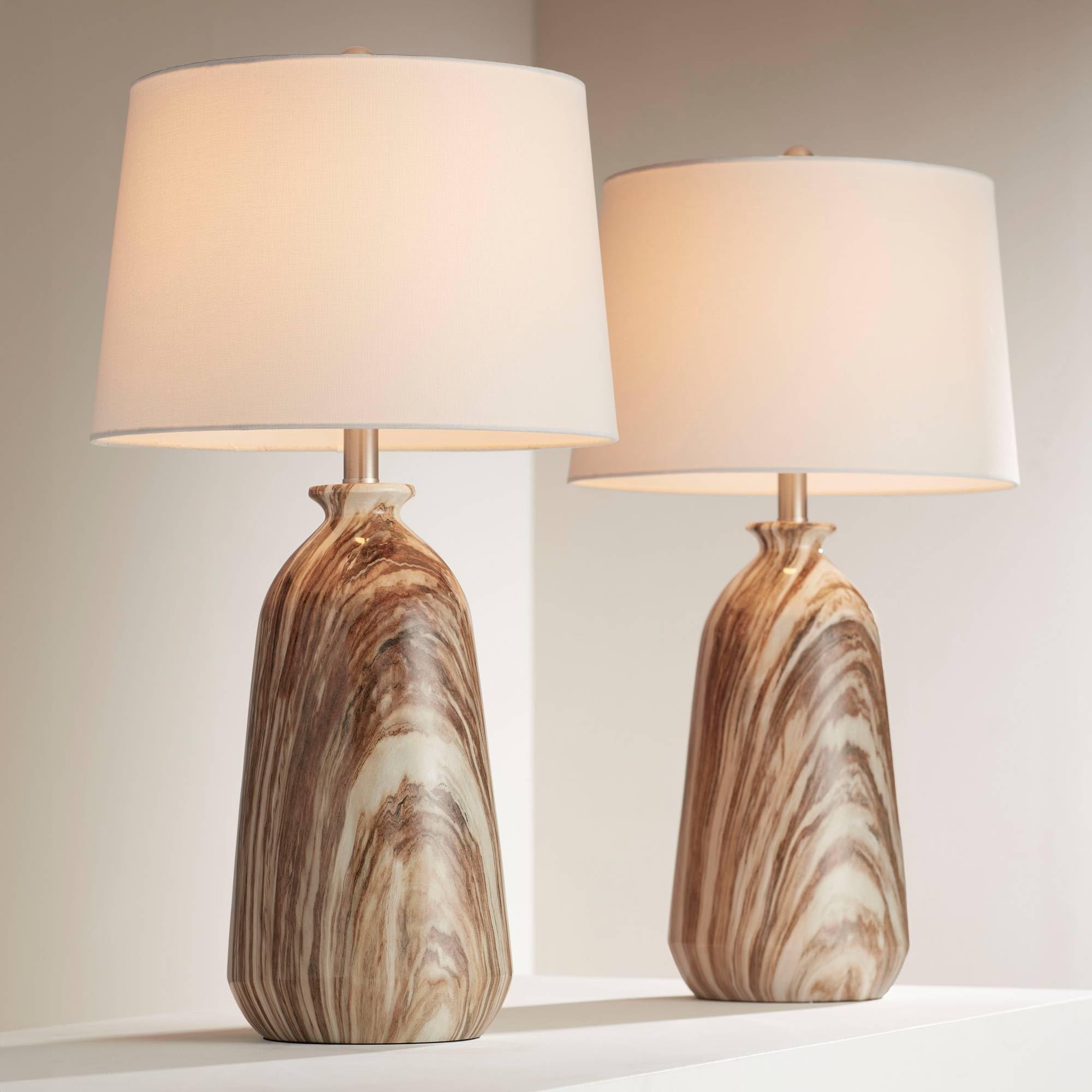 Modern Rustic Table Lamps Set of 2 - 28" Tall