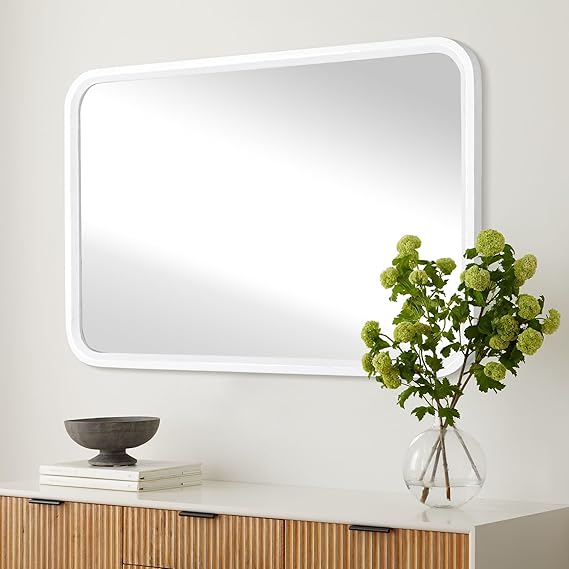 Bathroom Mirror for Wall,Brown Rectangle 24 x 36 inch Hanging Vatiny Tempered Mirrors