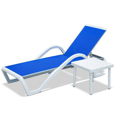 Patio Chaise Lounge Adjustable Aluminum Pool Lounge Chairs