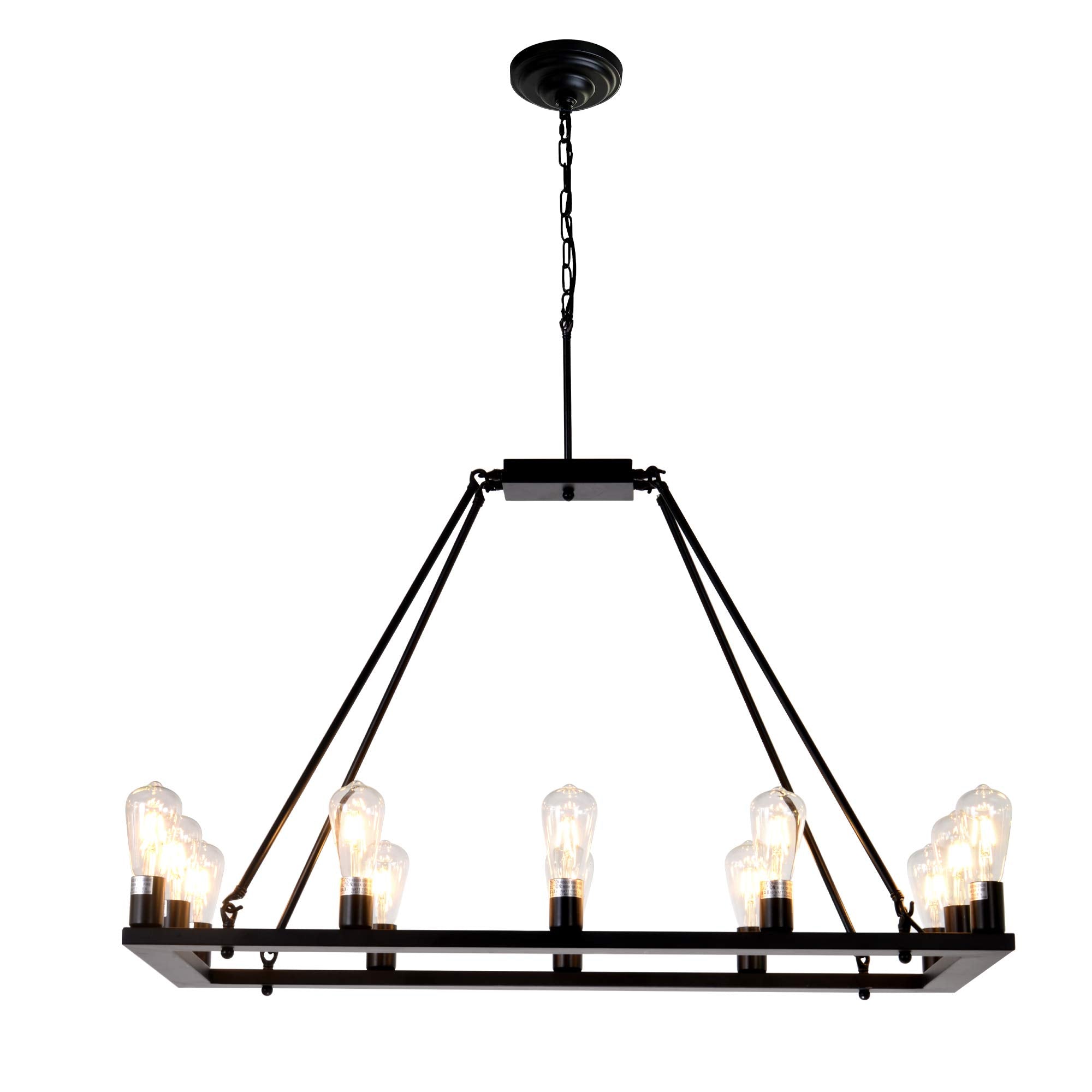 Rectangle Vintage Chandelier Kitchen Island Rustic Pendant Farmhouse Antique
