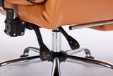 Orange Leather Office Chair with Massage and Footrest