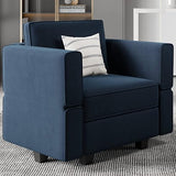 Sofa Velvet Sofa for Living Room Blue