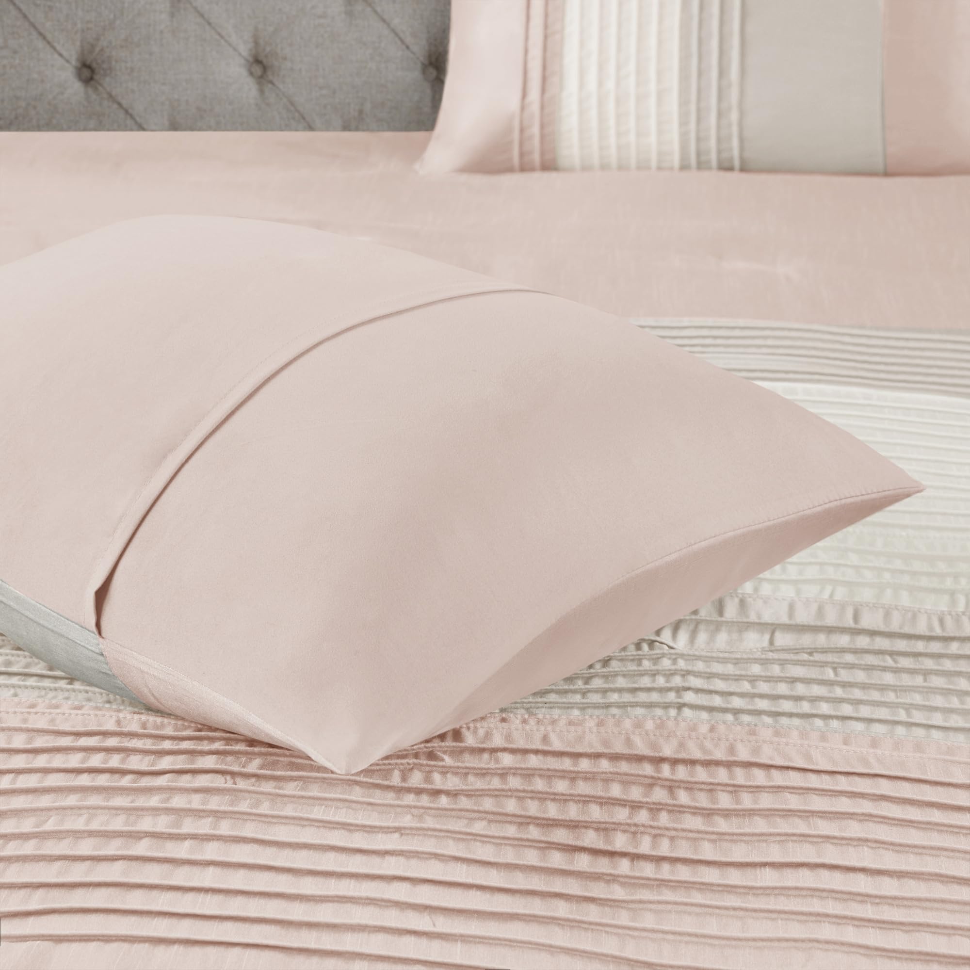 Amherst Faux Silk Comforter Set-Casual Contemporary Design All Season