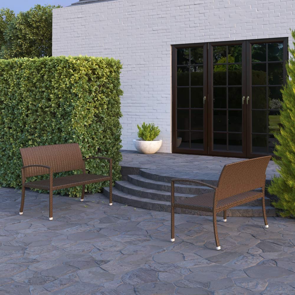 Miles Patio PU Wicker Steel Frame
