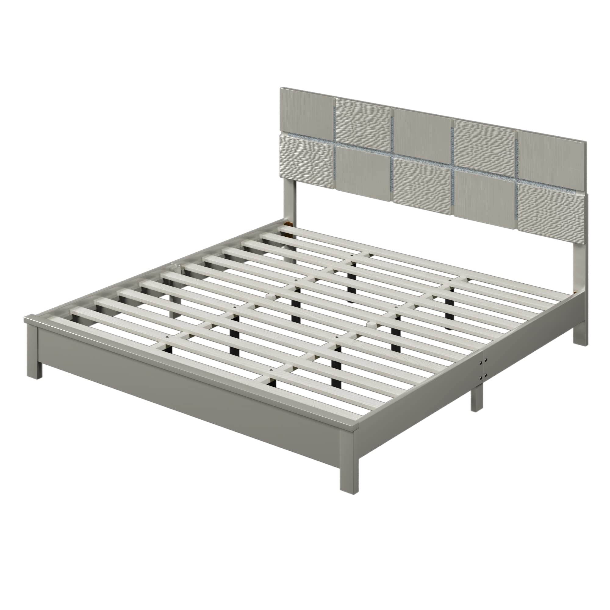 Modern Rustic Solid Wood Platform Bed Frame