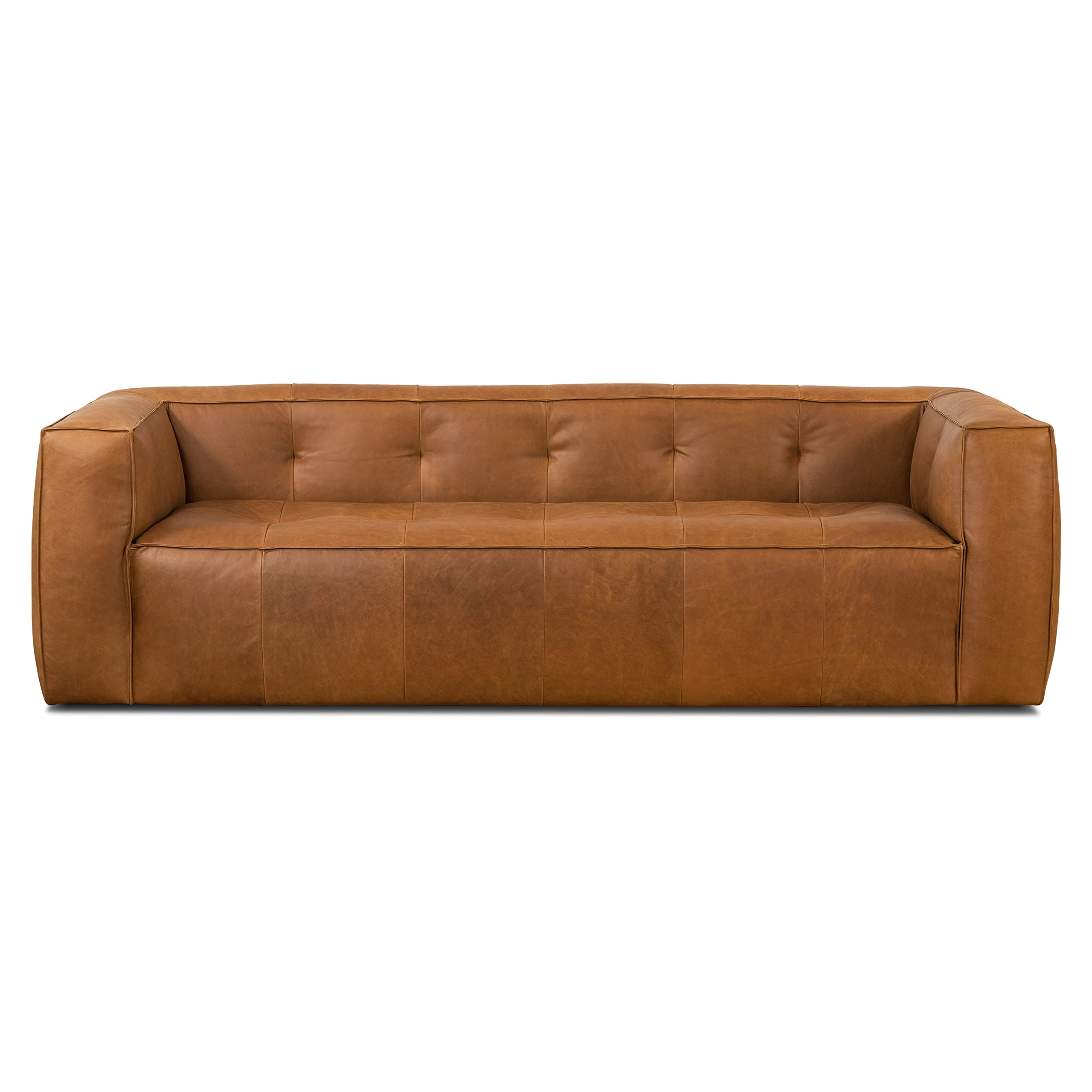 Capa Sofa in Full-Grain Pure-Aniline Italian Tanned Leather in Saddle Tan