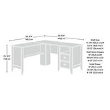Shoal Creek L-Desk, Jamocha Wood finish