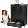 Dog Feeding Station with Storage Cabinet and 2 Elevated Bowls