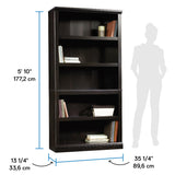 Sauder Miscellaneous Storage 5 Bookcase/Book Shelf, L: 35.28" x W: 13.23" x H: 69.76", Estate Black