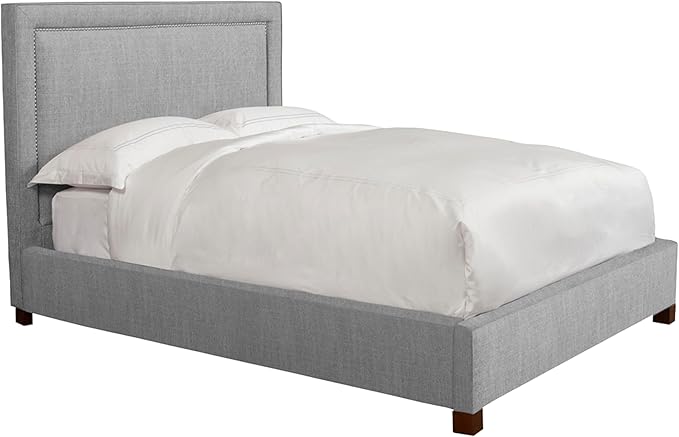 Traditional Fabric King Bed in Cork Taupe/Brown
