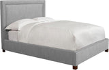 Traditional Fabric King Bed in Cork Taupe/Brown