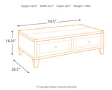 Todoe Industrial Rectangular Lift Top Coffee Table with 2 Storage Drawers,