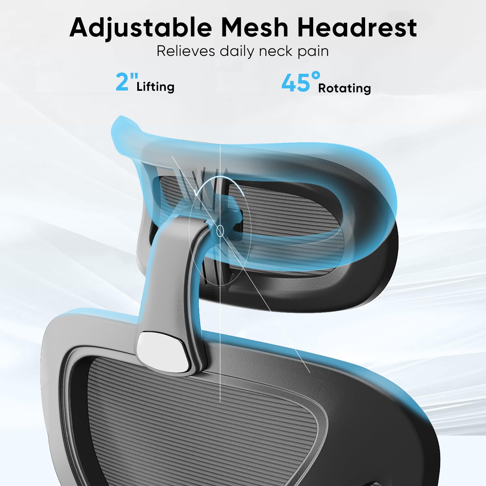 Ergonomic Office Chair, High Back Mesh Desk Chair with Lumbar Support and Adjustable Headrest