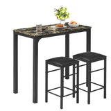 3-Piece Pub Dining Set Counter Height Breakfast Table with 2 Bar Stools, Seating for two