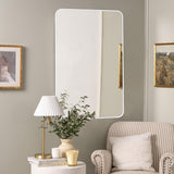 CULER White Bathroom Wall Mirror,24 x 36 Inch Rectangle Vanity Modern Tempered Glass Mirror for Bedroom,Living Room,Entryway