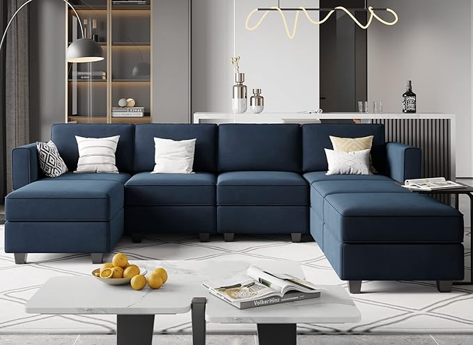Modular Sectional Sofa U Shaped Velvet Couch