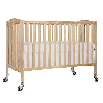 Folding Full Size Convenience Crib In Storm Grey, Two Adjustable Mattress