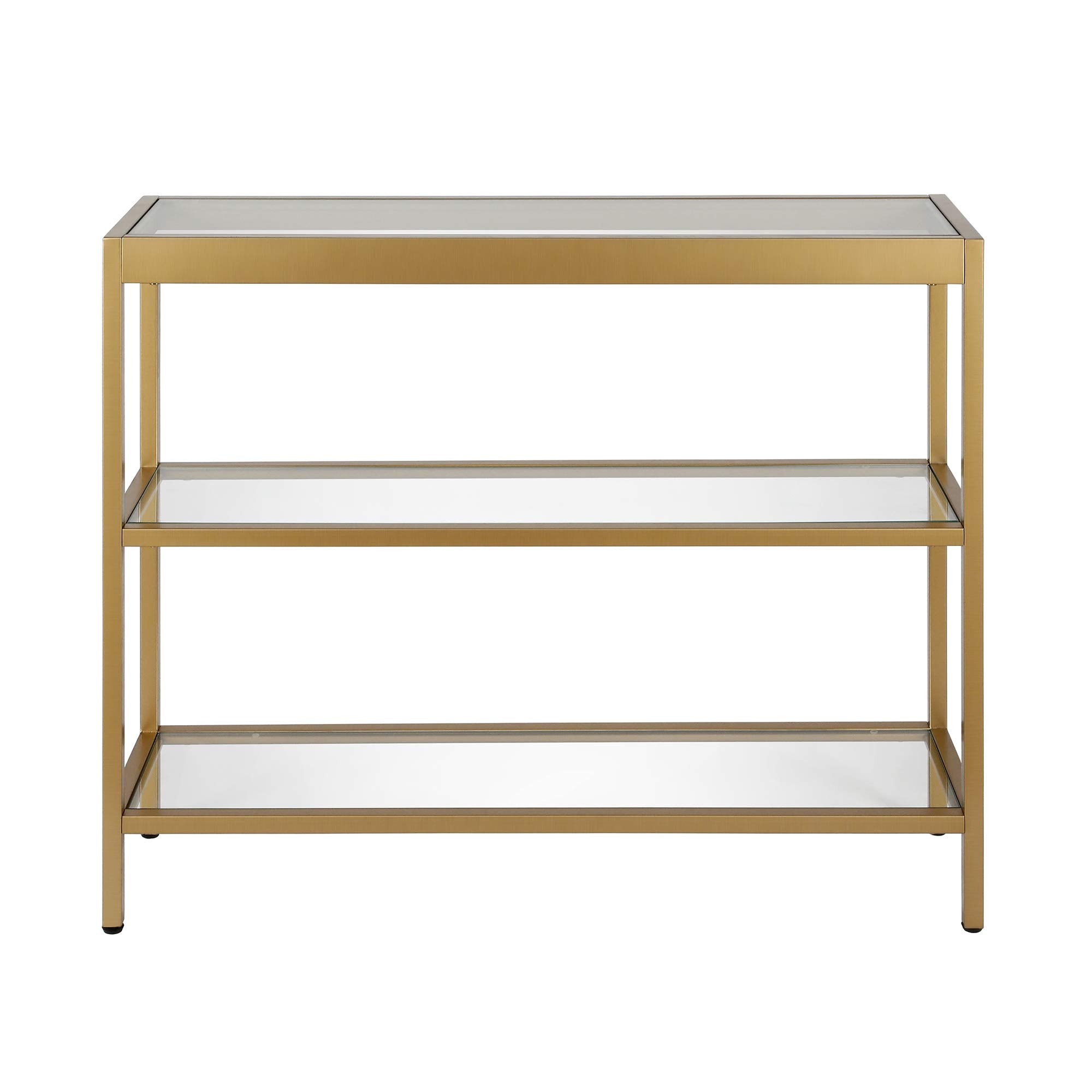 36" Wide Rectangular Console Table in Brass, Entryway Table, Accent Table