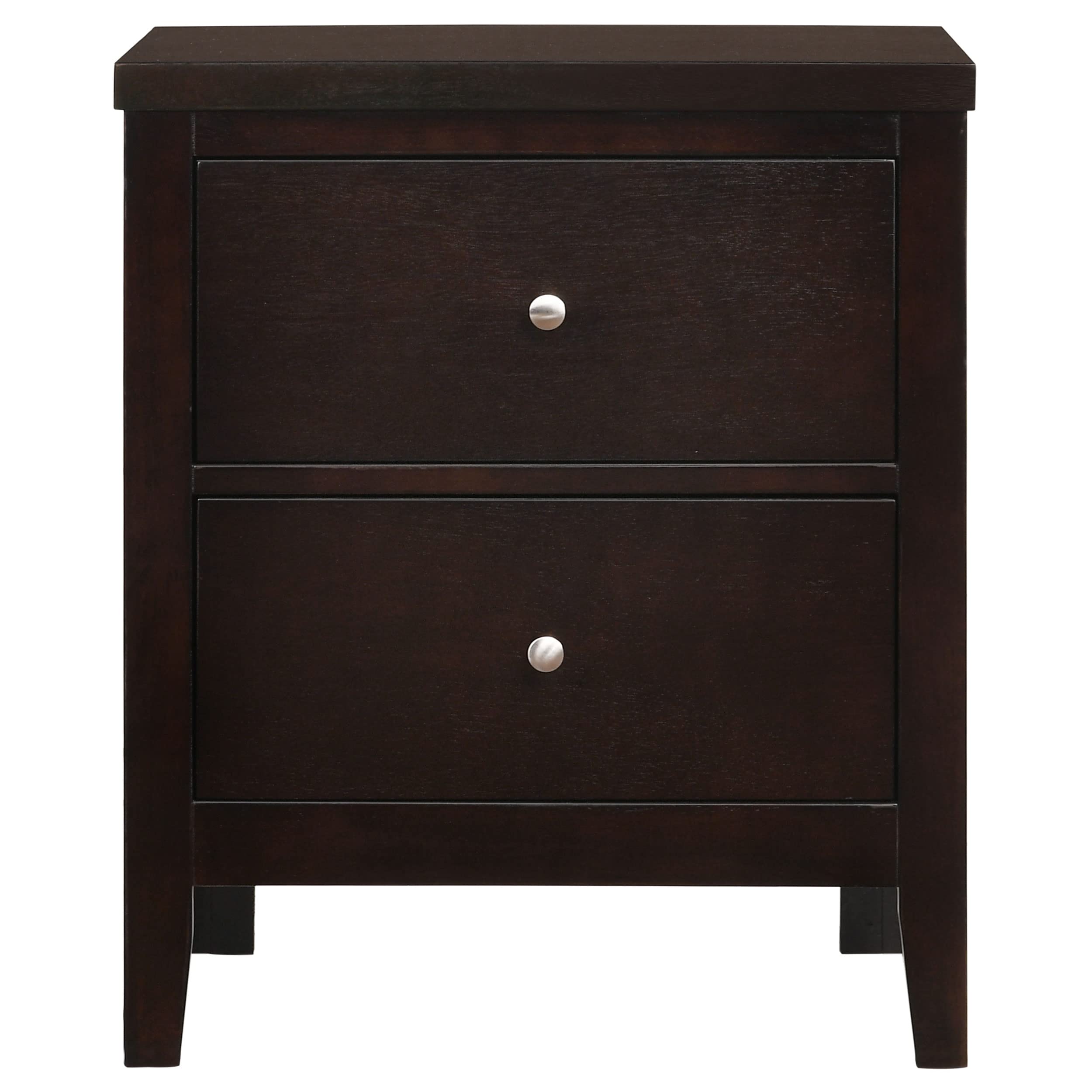 Transitional 2 Drawer Nightstand Bedroom Bedside Table Storage Drawers
