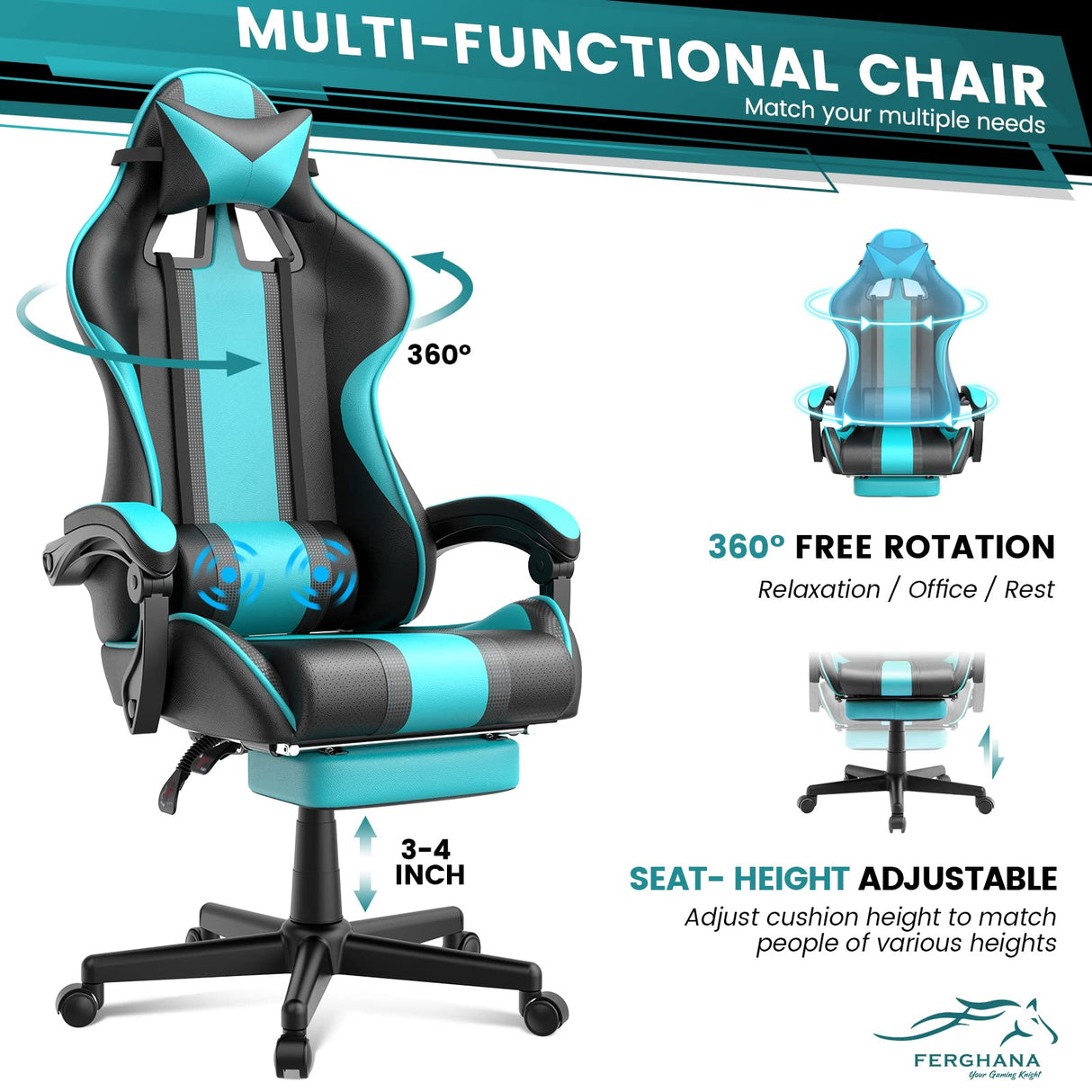 Gaming Chairs, Ergonomic Racing Style PC Game Computer Chair