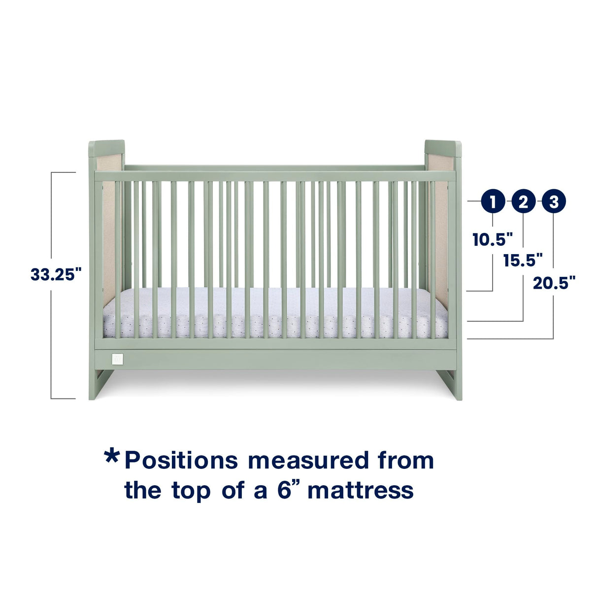 babyGap Liam 4-in-1 Convertible Crib - Greenguard Gold Certified, Sage Green/Natural