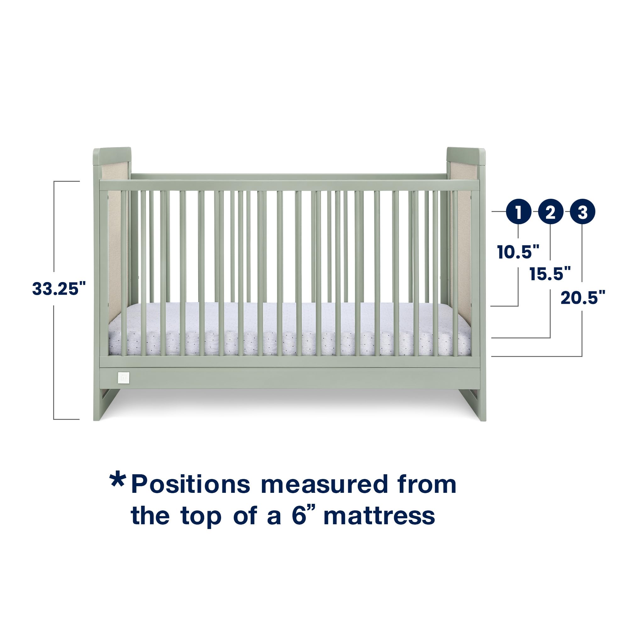 babyGap Liam 4-in-1 Convertible Crib - Greenguard Gold Certified, Sage Green/Natural
