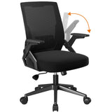 Chair with Flip-up Armrests Ergonomic Computer Desk Chair Foldable Mesh Task